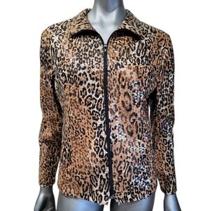 95B. Sharon Max Leopard Print Women's Jacket - Size Large
